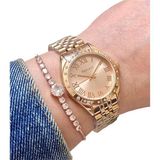 Ferrucci 1.sınıf Çelik Modern Tasarım Su Geçirmez Şık Kadın Kol Saat+Bileklik - Rose Gold