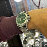 Ferrucci Çelik Erkek Kol Saati Su Geçirmez Paslanmaz Garantili + Hediyeli - Gümüş - Yeşil