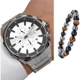 Ferrucci Çelik Kordon Silver Fonksiyonlu Erkek Kol Saati+Bileklik - Gri - Gümüş