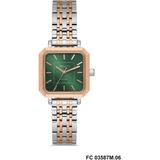 Ferrucci FC03587M.06 Rose Gold Gri Köşeli 25 mm Yeşil Kadran Kadın Kol Saati - Rose Gold - Gümüş