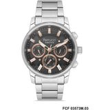 Ferrucci FCF03573M.03 Gümüş Renk Siyah Kadran Tüm Fonksiyonlar Aktif 42 mm Erkek Kol Saati - Gri