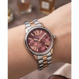 Ferrucci Fonksiyonları Aktif Çelik Kordon ve Kasa Kadın Kol Saati - Gümüş - Rose Gold - Bordo