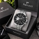 Ferrucci Fonksiyonları Aktif Çelik Kordon ve Kasa Spor Model Erkek Kol Saati - Gümüş - Siyah