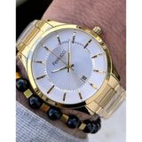 Ferrucci Gold Renk Takvimli Business Model Çelik Erkek Kol Saati+Bileklik - Altın
