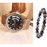 Ferrucci Hasır Çelik Kordon Çoklu Gün Göstergeli Erkek Kol Saati Bileklik - Rose Gold