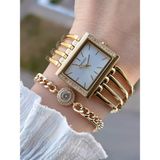 Ferrucci Kaburga Tasarım Çelik Kordonlu 3 Atm 2 Yıl Garantili Kadın Kol Saati+Bileklik FK1141.F2 - XL