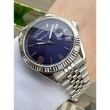 Ferrucci Kadranı Lacivert Rolex Kasa Erkek Kol Saati - Gümüş - Lacivert
