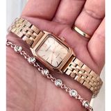 Ferrucci Milano Minimal Kare Kadran Çelik Kadın Kol Saati+Bileklik - Rose