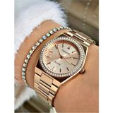 Ferrucci Özel Seri Çelik Kordon&kasa Zirkon Taşlı Şık Kadın Kol Saat+Bileklik - Rose Gold