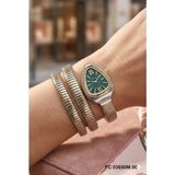 Ferrucci Özel Tasarım Kadın Kol Saati | 33 mm Çelik Kasa, Altın Gümüş Metal Kordon, Turkuaz Kadran - Altın - Gümüş