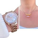 Ferrucci Rose Çelik Kadın Kol Saati+ Çelik Kolye Hediye Set - Rose Gold