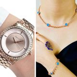 Ferrucci Rosegold Çelik Şık Kadın Kol Saati+Nazarlıklı Set Hediyeli