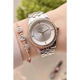 Ferrucci Silver&Rose Çelik Taşlı Kadın Kol Saat+Bileklik Hediye