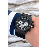 Ferrucci Siyah Silikon Kordon Çelik Kasa Function Erkek Kol Saati+Bileklik ZMFER077 - Çok Renkli
