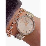 Ferrucci Yeni Sezon 1. Sınıf Çelik Şık Kadın Kol Saat+Bileklik - Rose Gold