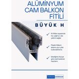 Fersan Aksesuar FERSAN Alüminyum Cam Balkon Fitili Büyük H 8mm Yüksek Su Geçirmezlik 175-200 cm Uzunluk - 175 - 200 cm