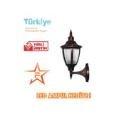 Ferstar Aydınlatma Duvar Konsollu Bakır Rengi Altıgen Fener Aplik Bahçe Aydınlatma Armatürü