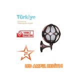 Ferstar Aydınlatma Duvar Konsollu Bakır Rengi Çiçek Aplik Bahçe Aydınlatma Armatürü