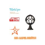 Ferstar Aydınlatma Set Üstü Siyah Çiçek Fener Aplik Bahçe Aydınlatma Armatürü