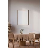 fersuay Buldan Pamuklu Keten Yuvarlak Fırfırlı Masa Örtüsü - Sütlü Kahve - 100 x 100 cm