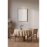 fersuay Pamuklu Keten Yuvarlak Fırfırlı Masa Örtüsü - Natural - 100 x 100 cm