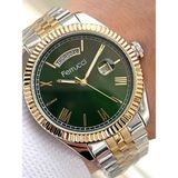 Ferucci Rolex Model Çelik Kordon Takvimli Kadran 30 mt Suya Dayanıklı Erkek Kol Saati FEC.13029M04 - Gri - Sarı