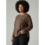 Ferz Leopar Desenli Iki Iplik Büyük Beden Sweatshirt - 40