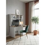 Ferza Mobilya Çalışma Masası Ev Ofis - Raflı Kitaplıklı Genç , Çocuk Çalışma Masası - 152*110*52 - Beyaz - Atlantik Çam