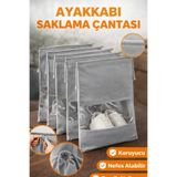 Ferzin 5 Adet Ayakkabı Saklama Çantası Pencereli Dolap Çekmece Valiz Düzenleyici Seyahat Çantası Hurç