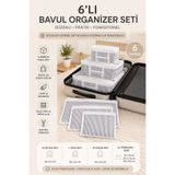 Ferzin 6'lı Valiz Düzenleyici Bavul Içi Organizer Set, Seyahat Hurcu
