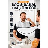 Ferzin Vantuzlu Saç Sakal Kesme Önlüğü - Aynaya Takılan Sakal Tıraş Önlüğü - Saç Sakal Toplama Örtüsü - Pratik Erkek Bakım Önlüğü - Beyaz