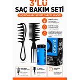 Festilo 3'lü Saç Şekillendirme Seti Wax Tarak + Çatal Tarak + Saç Şekillendirici Pudra - Siyah