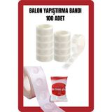 Festilo Balon Yapıştırma Bandı 100 Adet Balon Yapışkanı Parti Malzemeleri Doğum Günü - 00 Beyaz