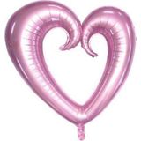 Festilo Folyo Kalp Balon Ortasi Boş 100 cm Helyum Uyumlu - Açık Pembe