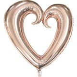 Festilo Folyo Kalp Balon Ortasi Boş 100 cm Helyum Uyumlu - Rose Gold