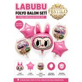FESTİLO Labubu Folyo Balon Seti 5 Parça Mini Parti Dekorasyon Balon Süsleme Seti
