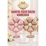 FESTİLO Papatya Folyo Balon 47,5x59,5 cm Hava ve Helyum Uyumlu 1 Adet Doğum Günü Parti Süsleme Balonu