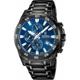 Festina F20735/1 Timeless Chronograph Quartz Çelik Siyah Mavi Kadran 20 Atm 47 mm Erkek Kol Saati - tek ebat