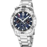 Festina F20743/1 Quartz Çelik Gri Mavi Kadran 10 Atm 45 mm Erkek Kol Saati - tek ebat