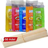 Festiva 5 Renk Pamuk Şeker Tozu 400 gr + 50 çubuk, Doğal Meyve Aromalı