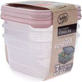 Festiva Kare Saklama Kabı 250ML - Pembe (4 Adet)