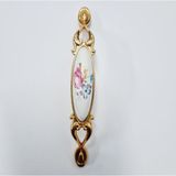 Festival FESTİVAL MİRAY 96 mm Metal Gold porselen çiçek desenli / 5 ADET - Altın
