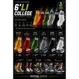Festival Socks 6 Çift Kadın Çizgili Renkli Kolej Spor Çorap Seti Tenis Çorap 6 Çift - Çok Renkli
