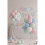 FESTİVALOON Pastel Macaron Balon Seti 20’li 11 İnç Pembe Macaron Mavi Macaron Yeşil Beyaz Doğum Günü Baby Shower Parti Süsleme Balonları Dekor