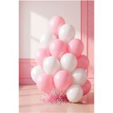 FESTİVALOON Pembe Beyaz Balon Seti 20’li 11 İnç Baby Shower Doğum Günü Parti Dekor ve Özel Gün Süsleme Balonları