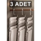 Fesya Home 3 Adet 5 Katlı Metal Pantolon ve Şal Askısı Dolap İçi Eşarp Askısı Çoklu Askılık