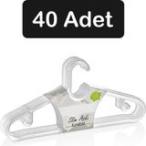 Fesya Home 40 Adet Kristal Plastik Elbise Askısı Kıyafet Askısı Pantolon Askısı Etek Askısı - Şeffaf