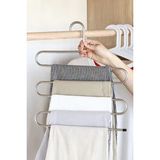 Fesya Home 5 Katlı Metal Pantolon ve Şal Askısı Dolap Içi Eşarp Askısı Çoklu Askılık - Gümüş