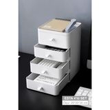 Fesya Home Esta 4 Çekmeceli Makyaj Organizeri 4 Katlı Çok Amaçlı Çekmeceli Organizer - Beyaz - Mat