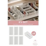 Fesya Home Origami Çekmece Içi Düzenleyici Makyaj, Mutfak, Ofis, Banyo Organizer Şeffaf 6`lı Orta